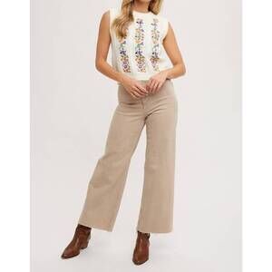 NEW BLUIVY storybook garden sleeveless sweater top in cream